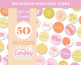 Fun Instagram Highlight Covers, Editable IG Highlights, Small Business Social Media Branding, Pink Instagram Highlight Templates, Girly IG