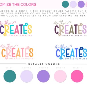 Colorful Logo Design | Girly Logo Kit | Premade Fun Logo | Modern ...