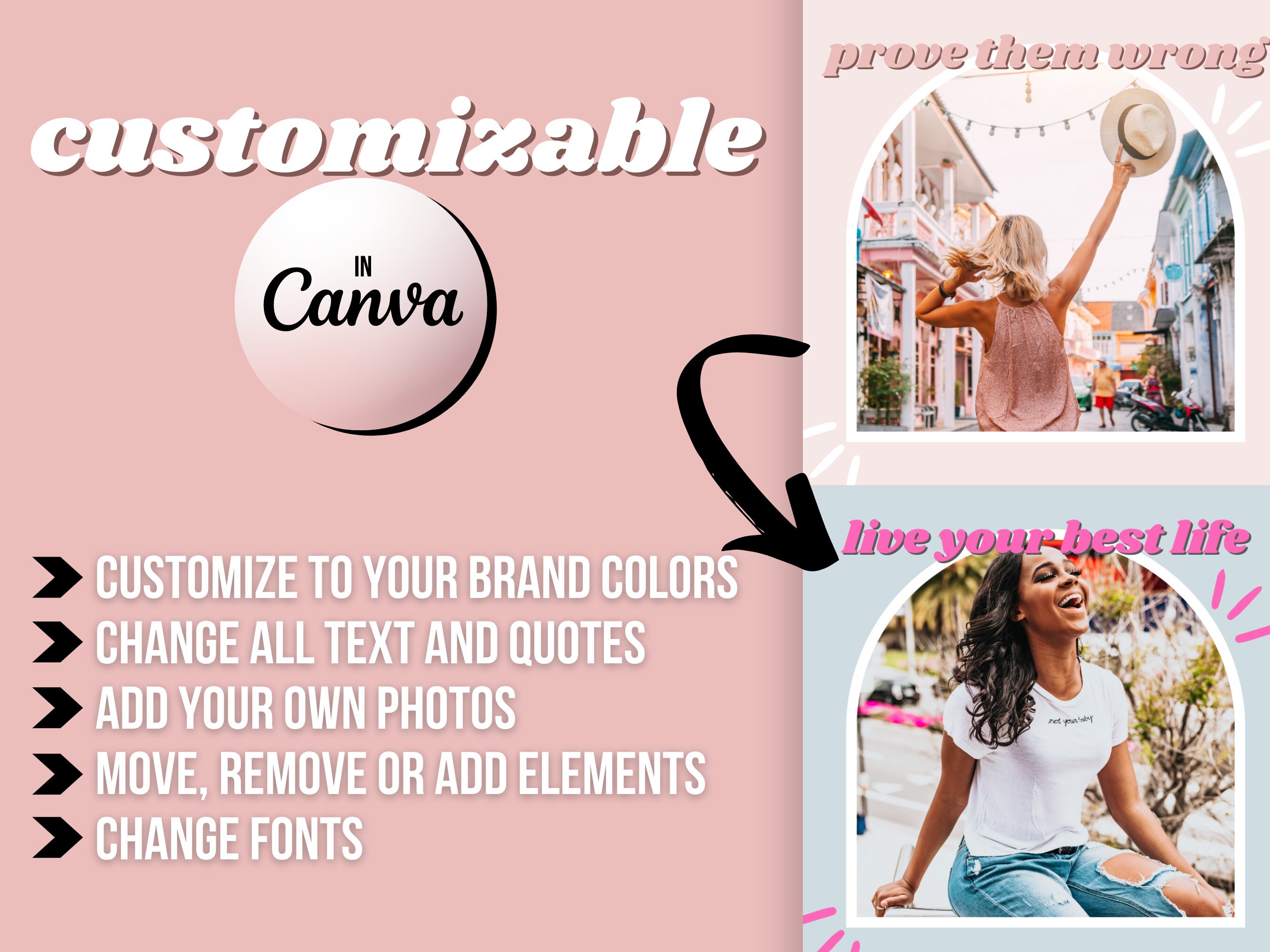 Instagram Post Templates Canva Blush Pink Influencer - Etsy Australia