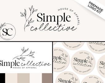 Minimalist Logo Design | Modern Logo Kit | Premade Logo Design | Neutral Custom Logo | Small Business Logo | Luxury Custom Logo Kit | Black