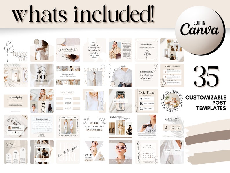 White Instagram Post Templates Canva Minimalist Instagram Branding