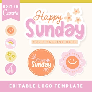 Fun Editable Canva Logo, Small Business Logo Template, Cute Custom Logo Kit, DIY Logo, Pink Boutique Logo, Girly Aesthetic Etsy Shop Logo