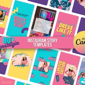 90s Instagram Story Template Canva | Retro Instagram Branding | Customizable Social Media Template | Bold Instagram Story | Brand Engagement
