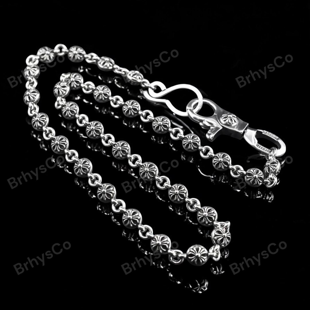 CH Ball Wallet Chain With S Hook, Handmade Punk Cross Jean Chain ...