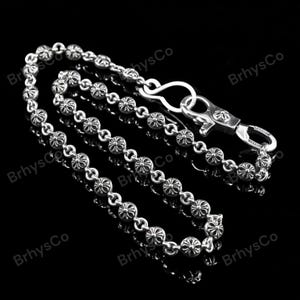 CH Ball Wallet Chain with S Hook, Handmade Punk Cross Jean Chain, Gothic Biker Wallet Chain, Retro Hip Hop Bag Chain, Alt Gift for Him/Her