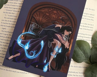 Raihn and Oraya Dancing - Officially Licensed - Premium Print - Inspired by Crowns of Nyaxia series, by Carissa Broadbent