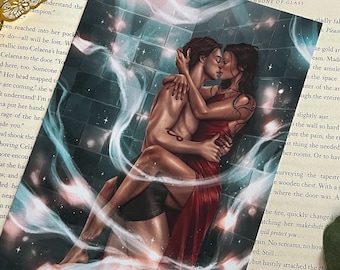 Darcy and Orion in the Acrux pool - Kings&#39; Hollow Officially Licensed Premium Print - Inspired by Zodiac Academy series