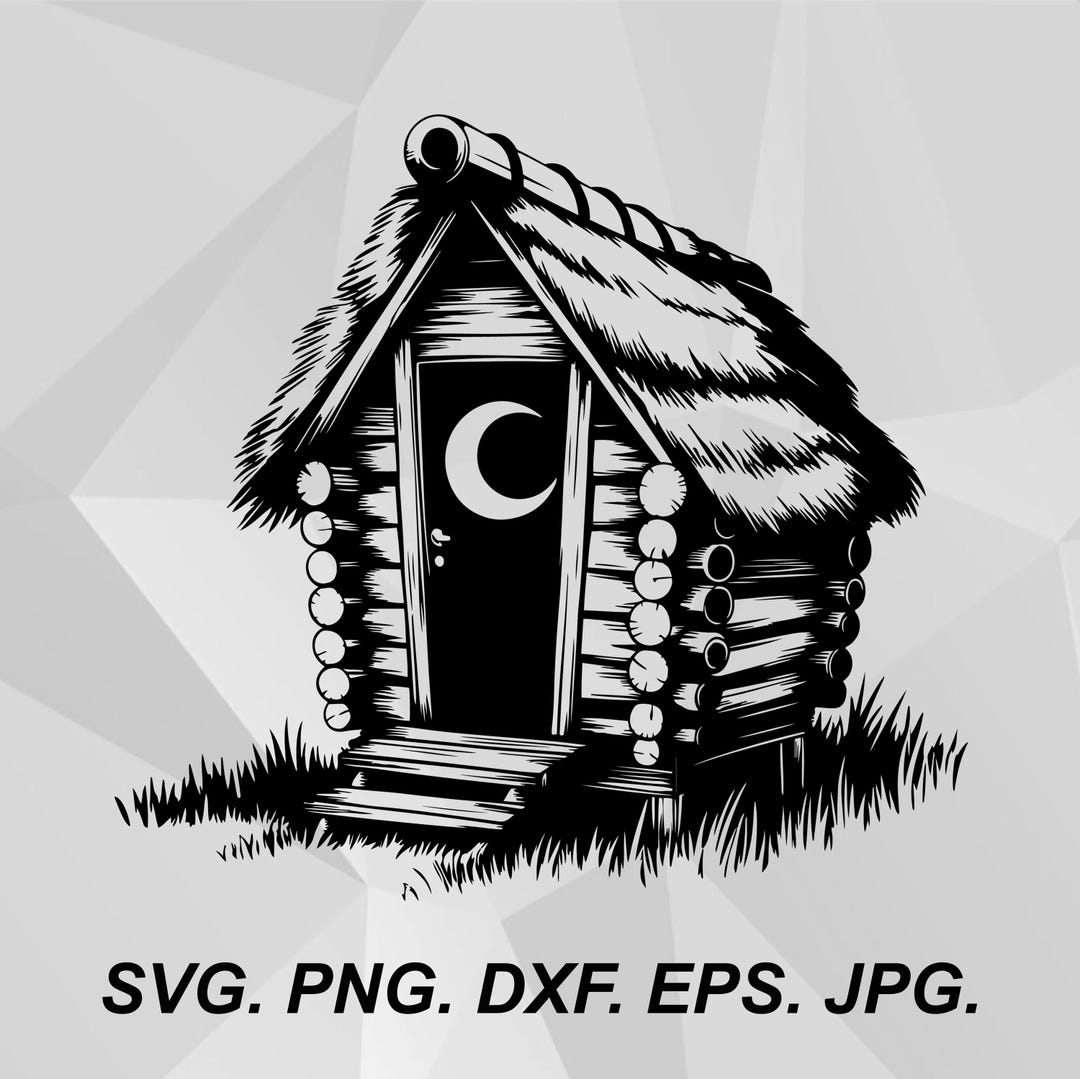 Rustic Shack Outline Outhouse SVG: Black Rustic Wooden Shack Line Art Illustration - Etsy