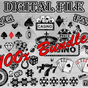 MEGA CASINO BUNDLE 100x Items Bundle, Casino Bundle, Casino Svg, Casino png, Casino design , Casino Items for design, Digital File 100+
