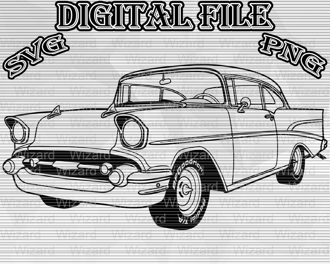 Bel Air 57 SVG, Chevrolet Bel Air 1957 American Muscle,bel Air Vector ...