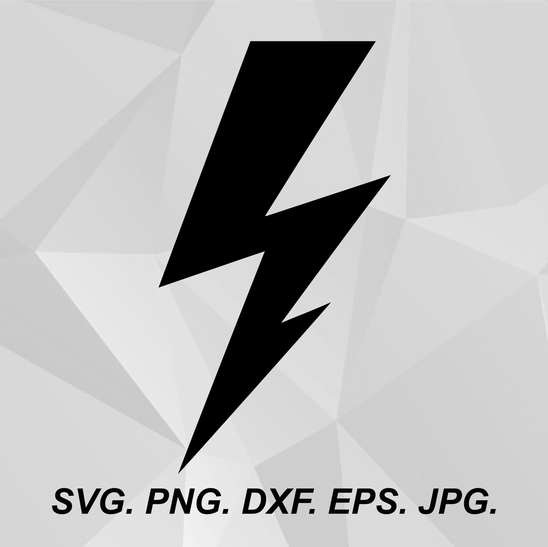 Lightning Bolt SVG: Black Electric Thunderbolt Icon Design - Etsy