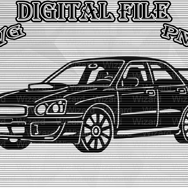 SUBARU IMPREZA SVG, impreza Subie jdm, impreza Silhouette, sti impreza Vector, subie Graphic Clipart, subie illustration for design, svg,png