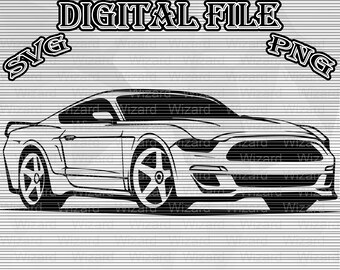 Simple Ford MUSTANG 2010 SVG, American Muscle, PNG, Vector art, Illustration, Drawing, Mustang vector, mustang 2007 svg, no background