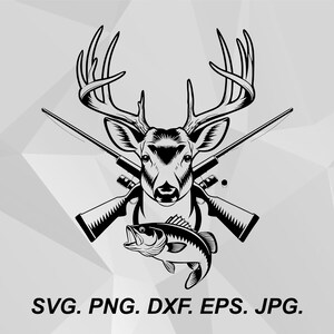 deer head and fishing pole Fish Hunting Outdoor SVG Cutting File The Deer Head on this Hookit is hand 14,210+ Deer Tattoos in 2026