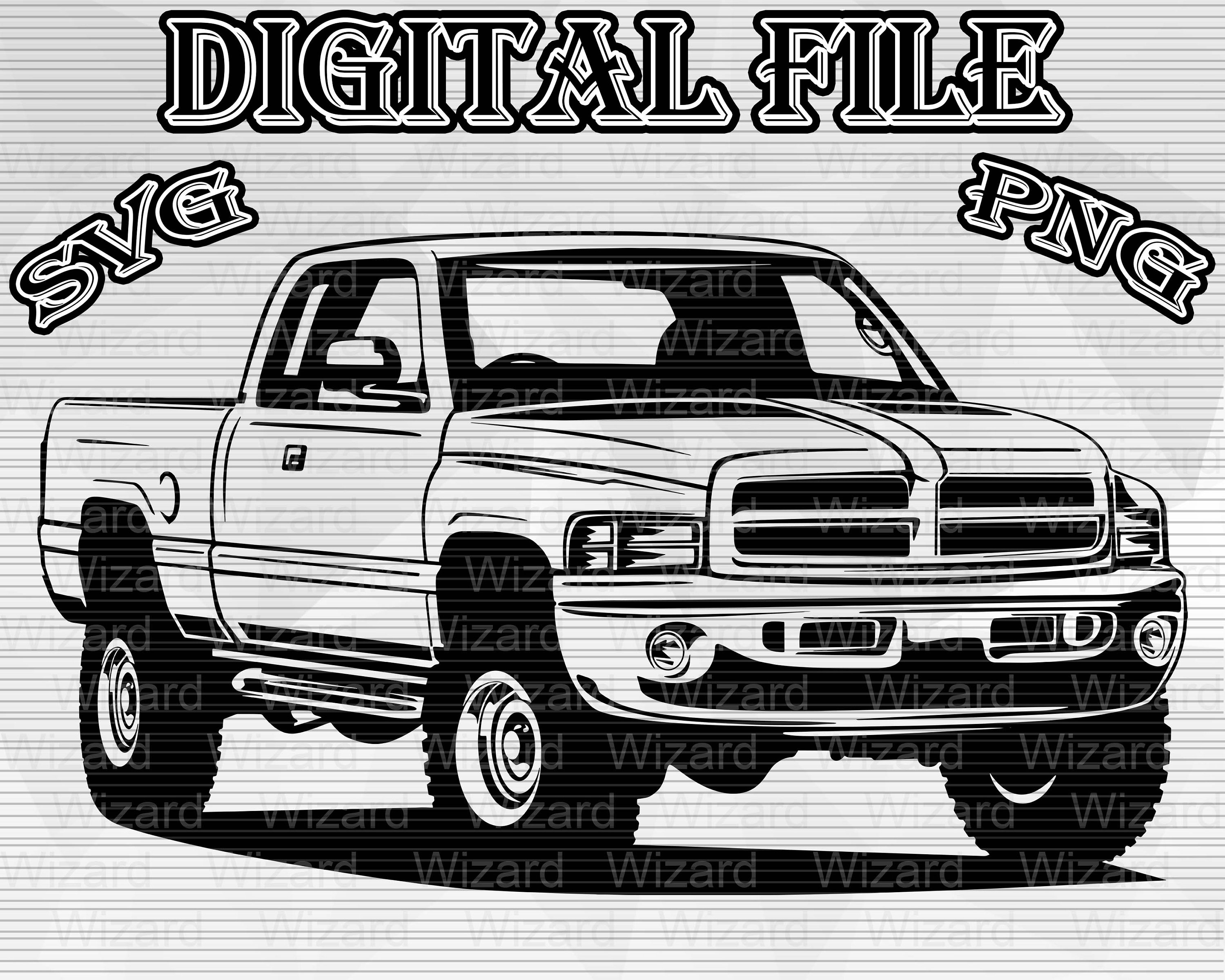 Dodge Ram American Pick up Truck PNG SVG Cut File Drawing - Etsy New ...