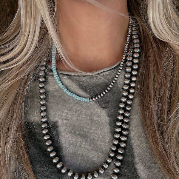 Authentic Larimar & Navajo Pearl 3-Way Necklace by Lantern Dancer