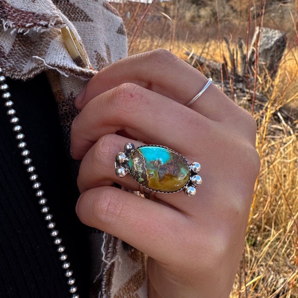 Authentic Royston Turquoise Ring Native Made by Jonah Begay