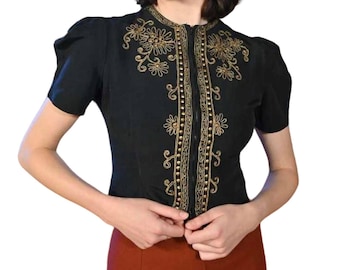 1930s art deco soutache embroidered dress jacket