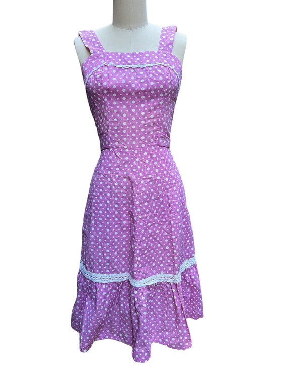 Vintage French countryside polka dot dress