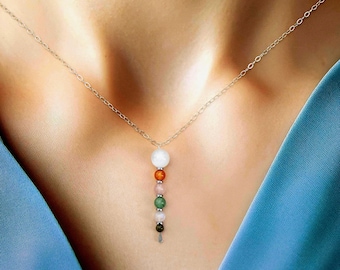 Fertility Gemstone Necklace Energy Crystal Jewelry for Women Natural Stone Necklace Pregnancy Gift IVF Support Jewelry Mom to be Jewelry