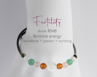 Fertility Gemstone Bracelet Energy Crystal Jewelry for Women Natural Stone Bracelet Pregnancy Support Conception Crystals Pregnancy Gift