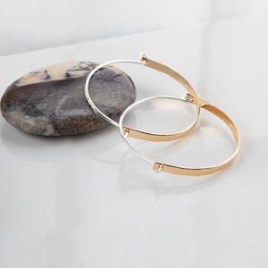 Silver & Gold Hoop Earrings,Hammered Mixed Metal Earrings,Large Hoop Earrings,Modern Hoop Earrings,Silver Gold Earrings,Hoop Earrings,Gift