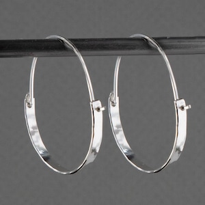 Silver Hoop Earrings,Hammered Silver Earrings,Large Hoop Earrings,Modern Silver Earrings,Silver Earrings,Hoop Earrings,Handmade,Gift for Her