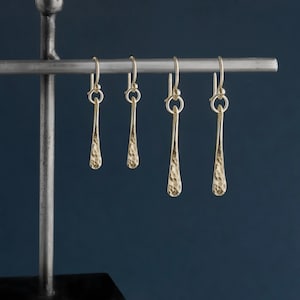 Hammered Gold Earrings,Long Gold Bar Earrings,Short Dangle Earrings,Long Dangle Earrings,Gold Stick Earrings, Modern Gold Earrings,Handmade