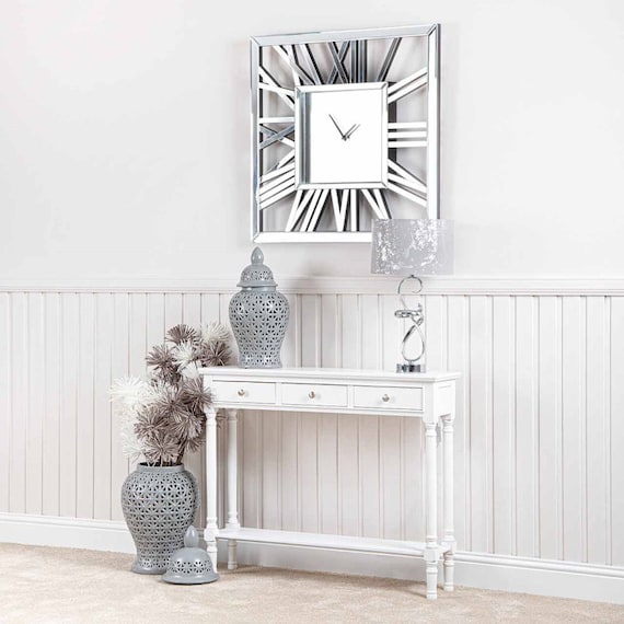 Slim white console table discount