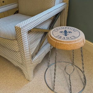 Novelty Giant Champagne Wire Cork Stool Side End Table Pub Home Bar Mancave