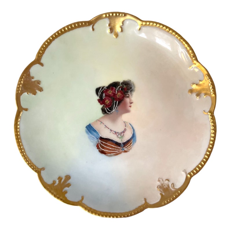 Klingenberg AK Limoges France 9.5” Portrait Plate shops c.1891-1910