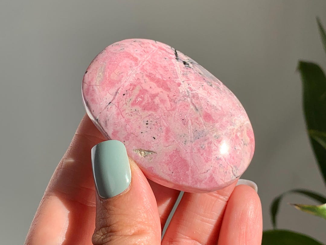 Gorgeous Peruvian Rhodonite Palm Stone (F) | Pink Peruvian Rhodonite ...