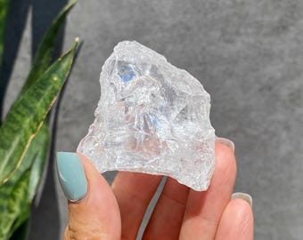High Grade Clear Quartz Raw Chunks from Brazil | Icy Rainbow Rock Quartz | Intuitive Pick | Approx 40-70g