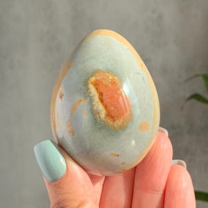 Pretty Polychrome Jasper Egg (E) | Blue Polychrome Jasper Egg Carving | Polished Polychrome Egg | Crystal Egg | Crystal for All Chakras