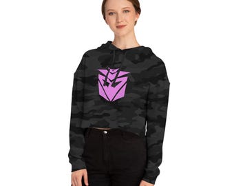 Sudadera corta con capucha Veezepticon para mujer