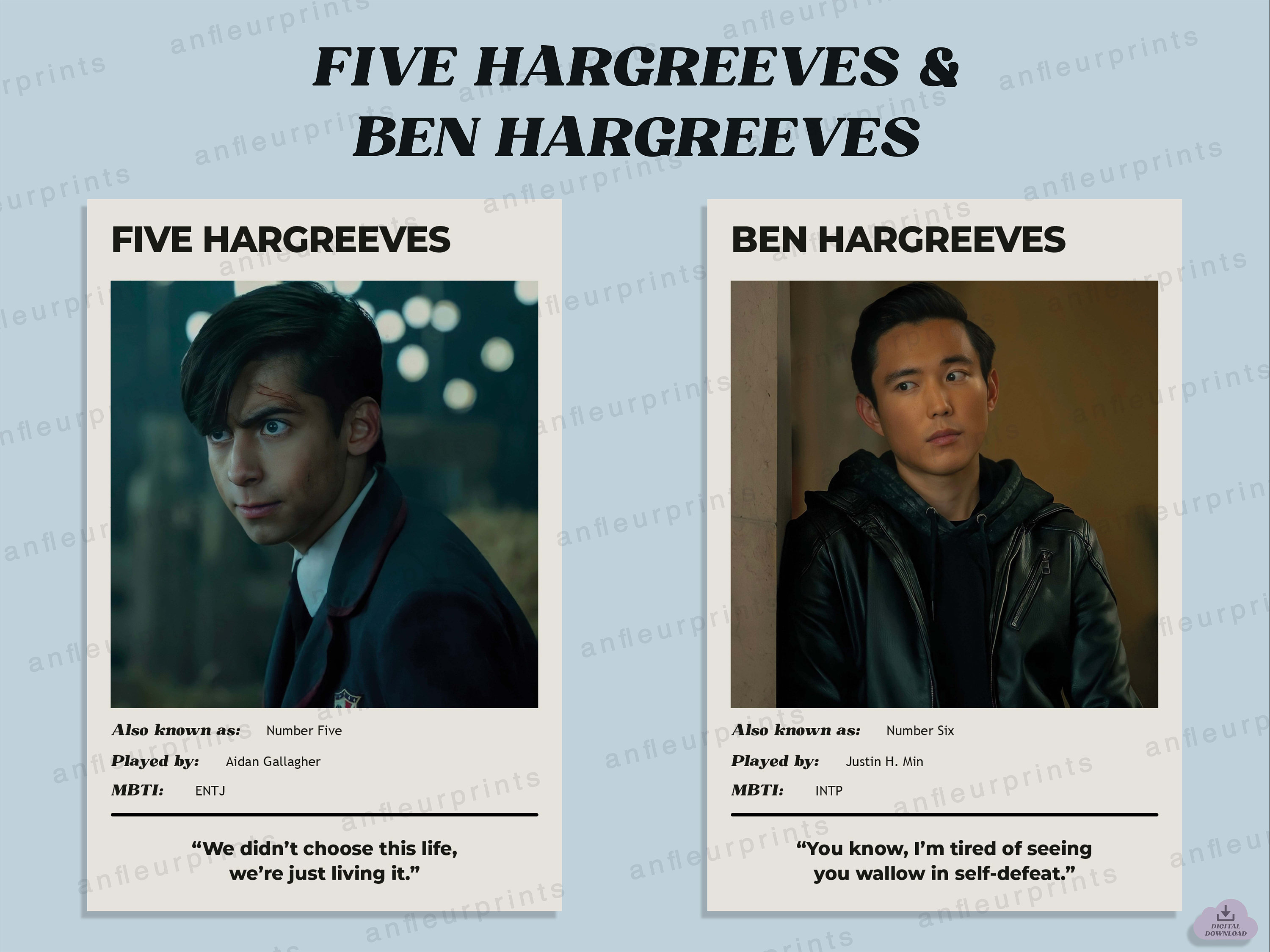 The Umbrella Academy Character Posters Etsy