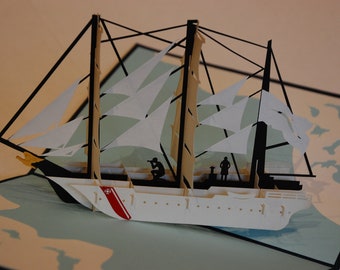 Voilier, carte pliante / carte 3D / pop-up