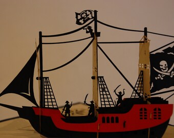 Bateau pirate, carte pliante / pop-up