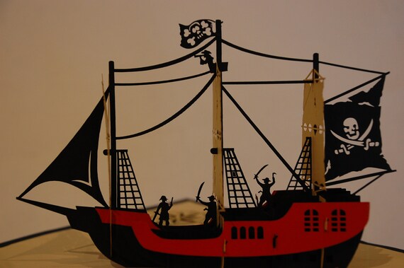 Pirate Ship Folding Map / Pop-up | Etsy