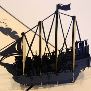Sailing ship 4Master, folding map / pop-up