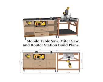 Mobile Flip Top Miter Saw Workbench Build Plans (PDF)