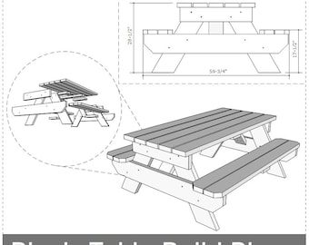 Picnic Table Plans: DIY 6-Foot Outdoor Table (PDF File)