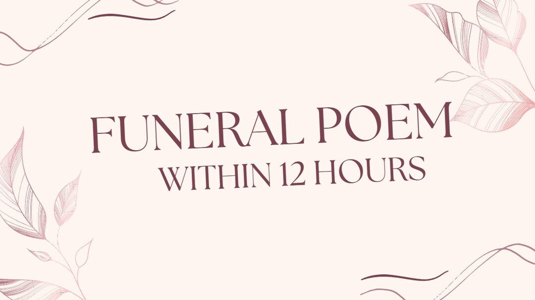 Personalized Funeral Poem Honoring Your Loved One's Memory Etsy
