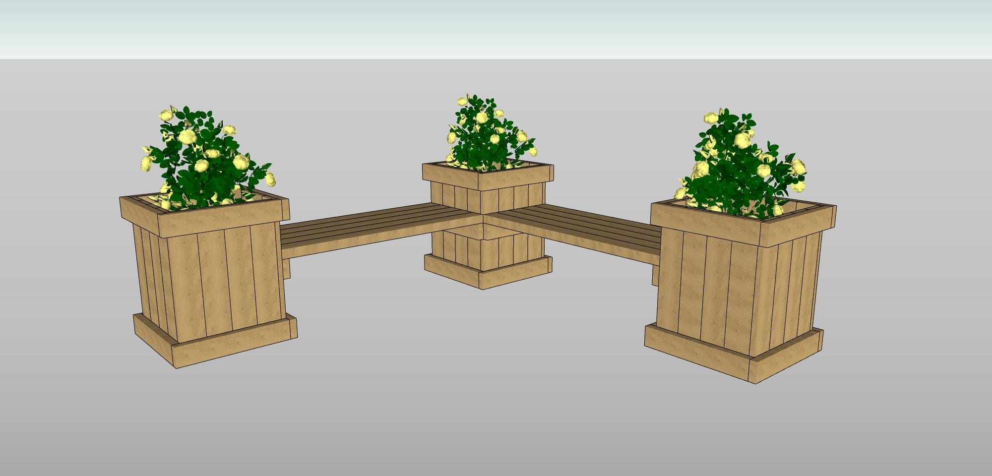 DIY Planter Bench Plans – Beginner-friendly Woodworking Project | PDF ...