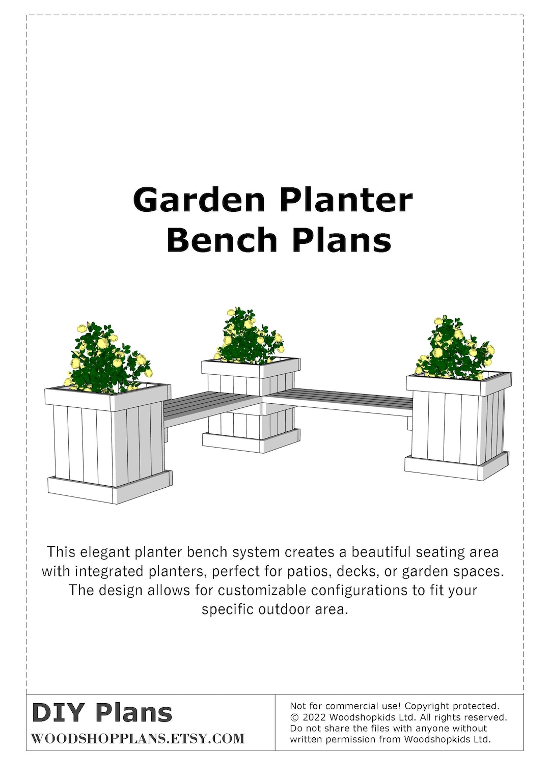 DIY Planter Bench Plans – Beginner-friendly Woodworking Project | PDF ...