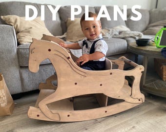 ヴィンテージの木製ロッキングホース、20 世紀前半、装飾品 - Etsy 日本