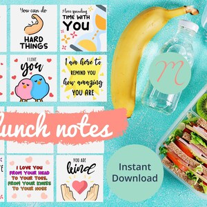 Druckbare Mittagessen Notizen für Kinder | Motivationskarten | Affirmationskarten für Kinder | Ermutigungskarten | Notizen für Kids Lunchbox
