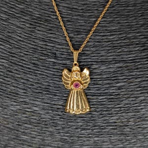 Vintage 1994 AVON KIDS 'Angel Birthstone Necklace - October image 2