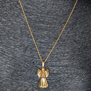 Vintage 1994 AVON KIDS 'Angel Birthstone Necklace - October image 4