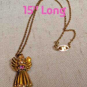 Vintage 1994 AVON KIDS 'Angel Birthstone Necklace - October image 3